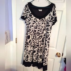 London Times Black & White Dress